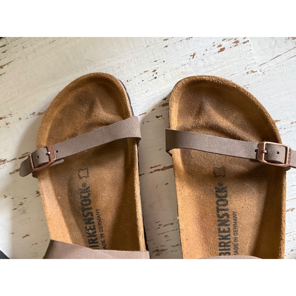 Birkenstock Yara Sandals Mocha Brown Birko-Flor Strappy Ankle Wrap Womens 37 - Picture 6 of 8